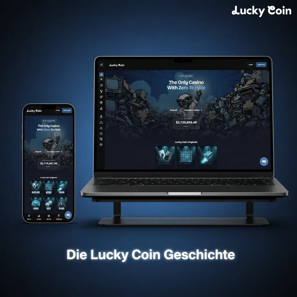 Die Lucky Coin Geschichte: Gründung 2019, Hauptsitz in Curacao und CEO Alexander Webers Technologiefokus.