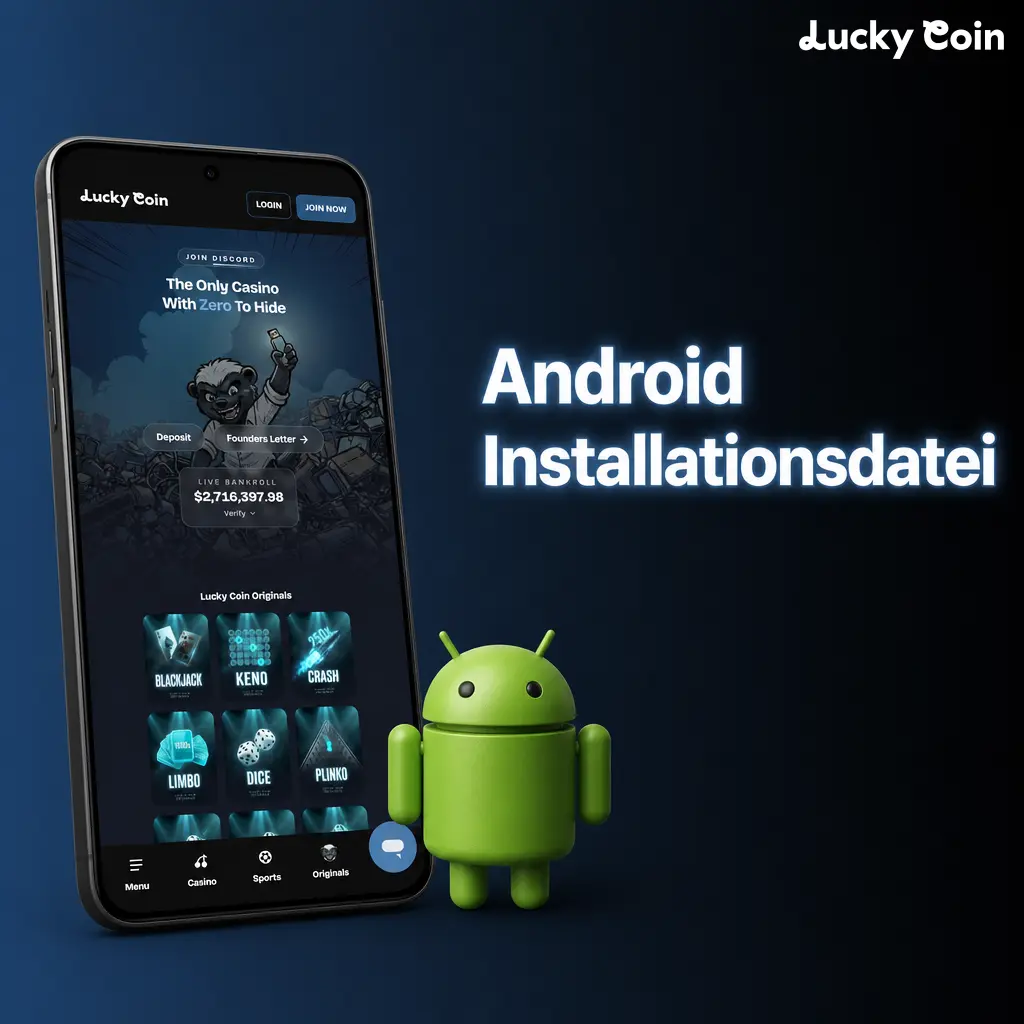 Sichere Android APK-Installationsdatei für den Download der Lucky Coin App