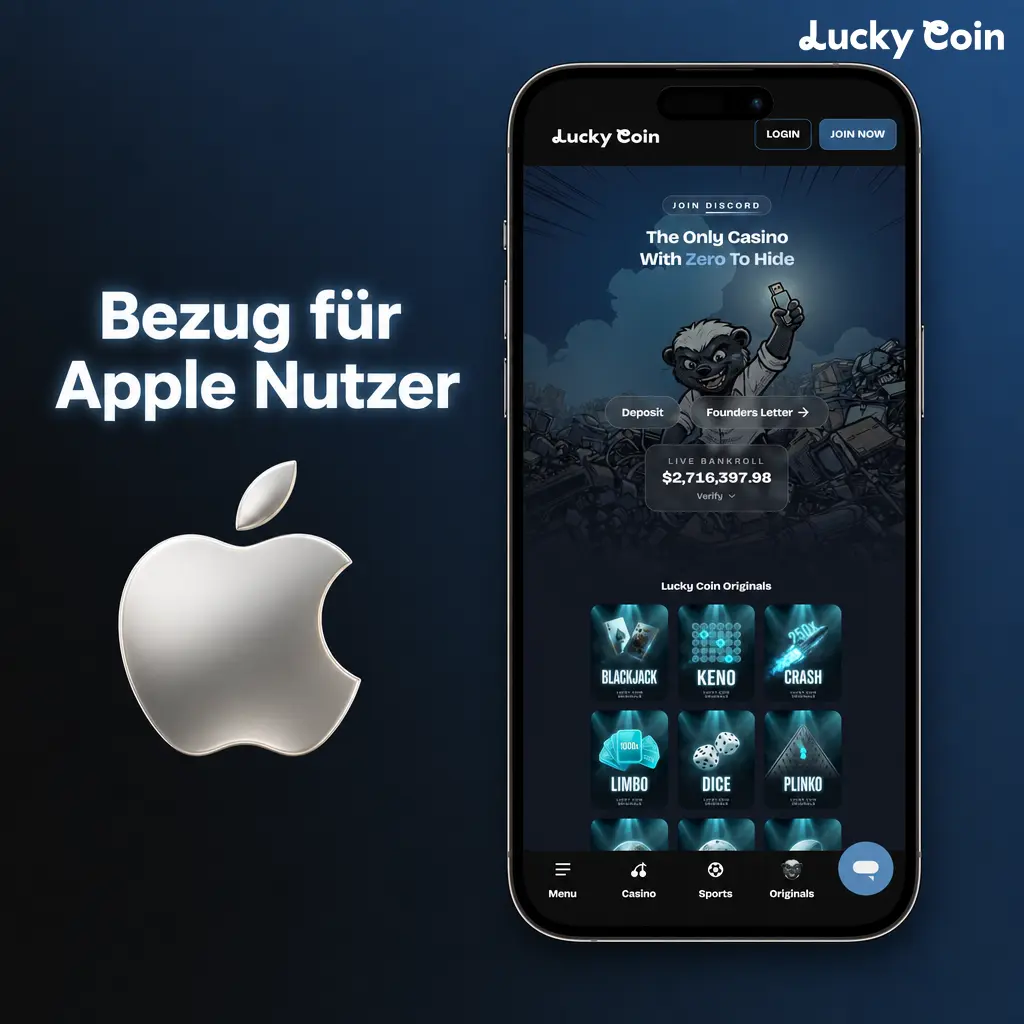 Download der Lucky Coin App für Apple iOS-Nutzer.