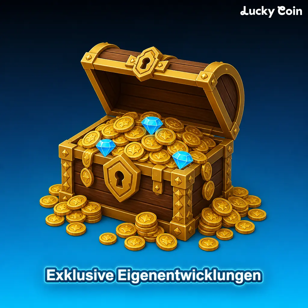 Exklusive Lucky Coin Eigenentwicklungen mit maßgeschneiderten Designs, Top-Boni und hohen RTP-Werten.