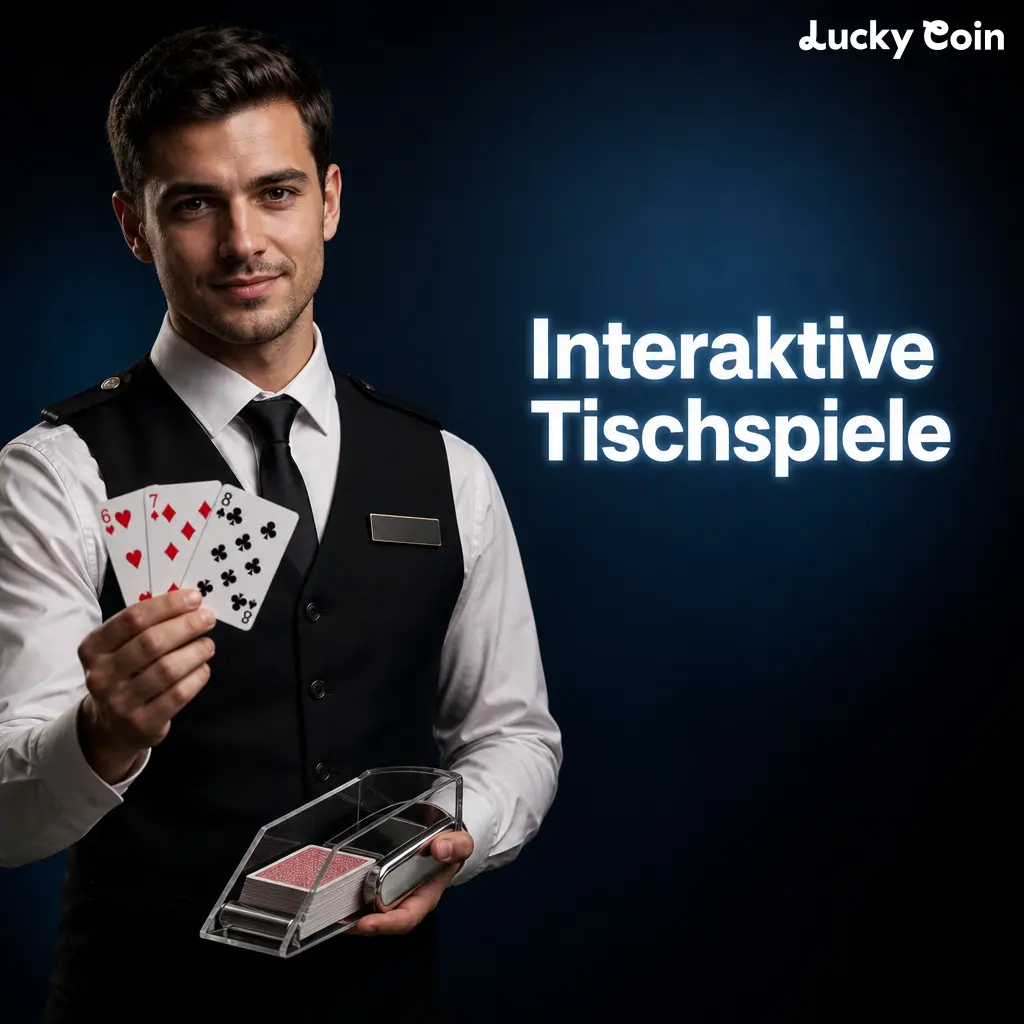 Interaktive Tischspiele im Live Casino: Ein professioneller Croupier am Tisch für Roulette und Blackjack in HD.