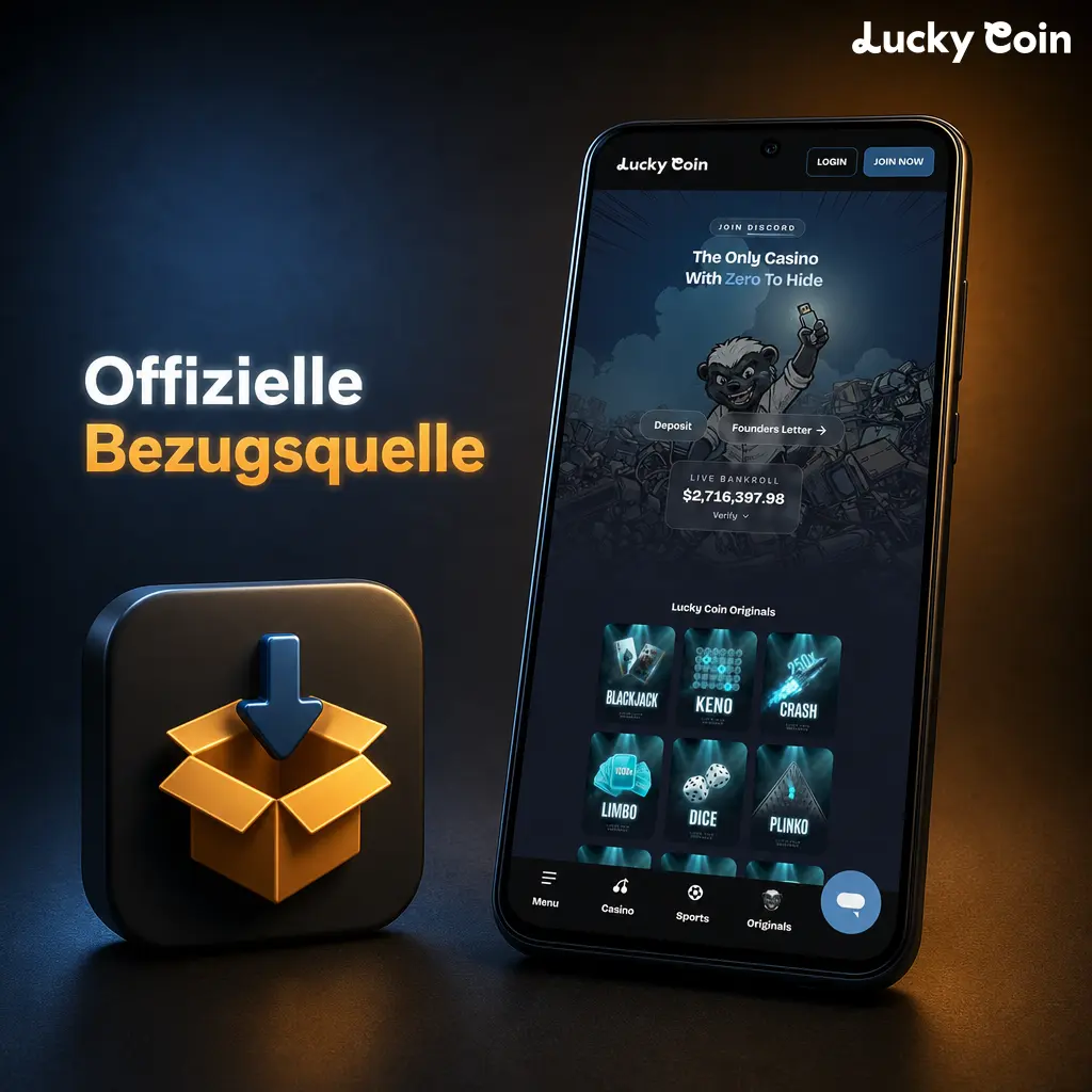 Sicherer Download-Button für die offizielle Lucky Coin APK